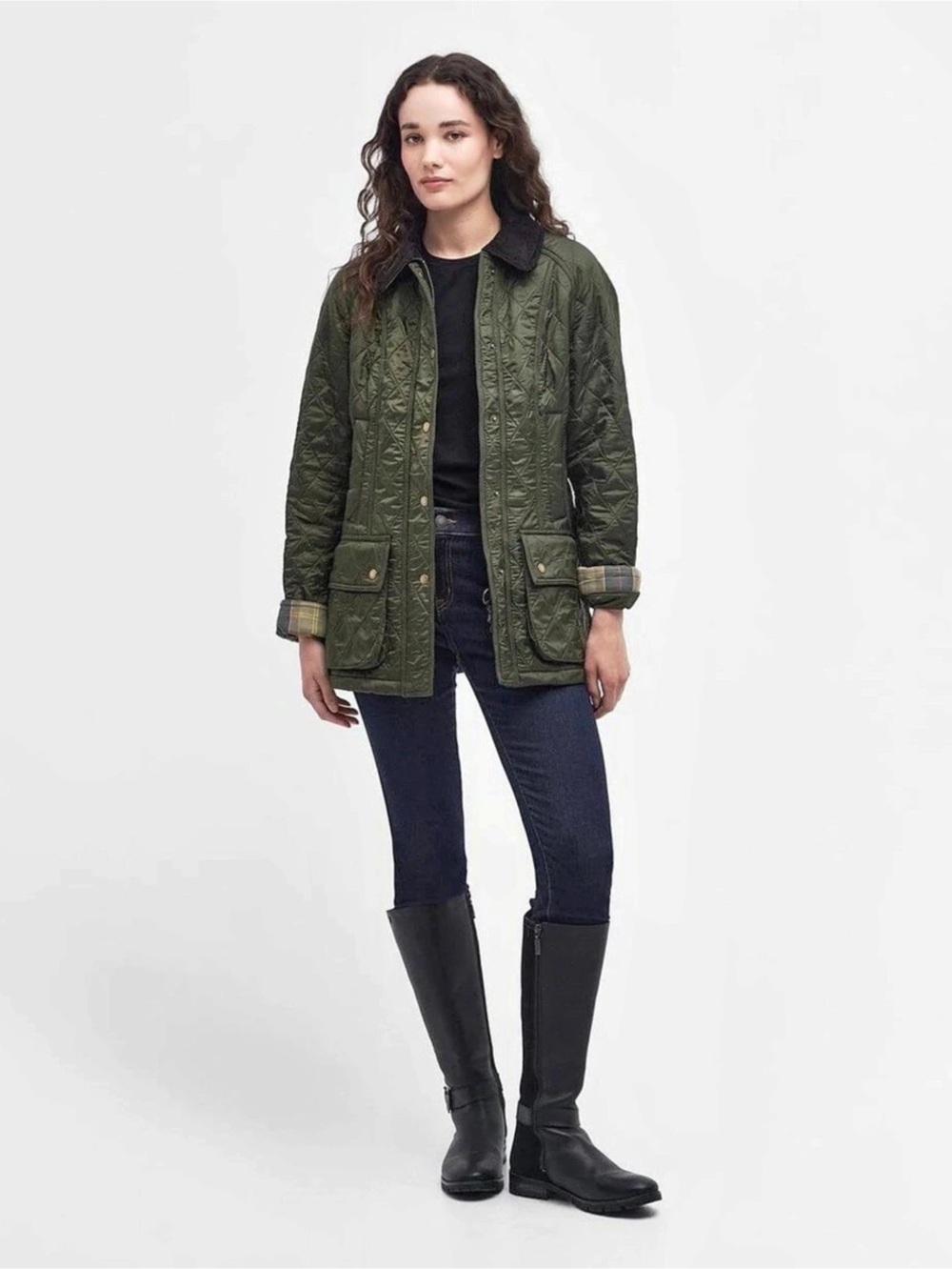 Barbour Beadnell Polarquilt Jacket Green - Picture 2 of 10